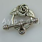 Alloy Toogle clasps, 14*16mm flower,Sold per pkg of 100.