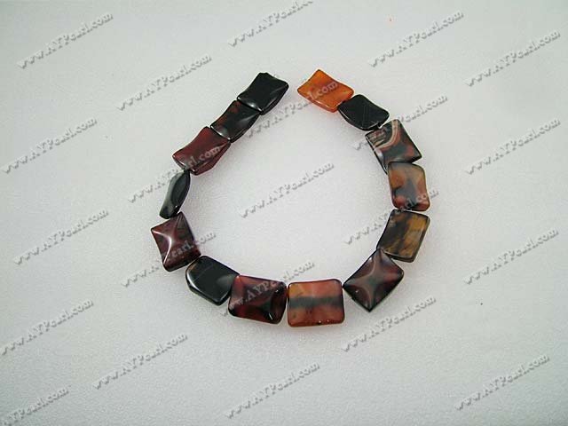 natural agate beads,16*23mm wavy flat rectangle, sold per 15.7-inch strand.