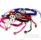 4 Deler Shamballa stil Fred Håndlaget Snøring Fashion Armbånd (One Piece av hver farge)