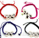 4 Pièces Style de Shamballa Bow Métal Forme Bracelet Handmade Fashion cordon (une pièce de chaque couleur)