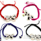 4 Deler Shamballa stil Metal Bow Shape Handmade Snøring Fashion Armbånd (One Piece av hver farge)