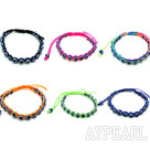 6 Antall Shamballa stil Evil Eye Håndlaget Snøring Fashion Armbånd (One Piece av hver farge)