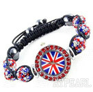 Fashion Style Red and Blue Color Rhinestone Ball Watch Drawstring Bracelet