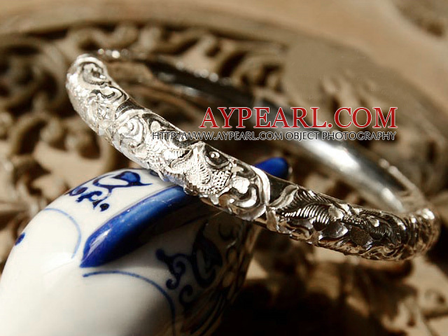 Κλασικό Σχεδιασμός Χειροποίητο 999 Sterling Silver Thin βραχιόλι βαρύ βραχιόλι