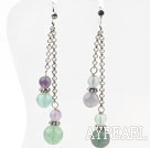 Classic Design Dangle Style Fluorite Long Earrings