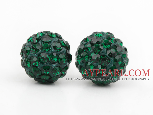 Fashion Style Mörkgrön STRASS Ball Studs Örhängen