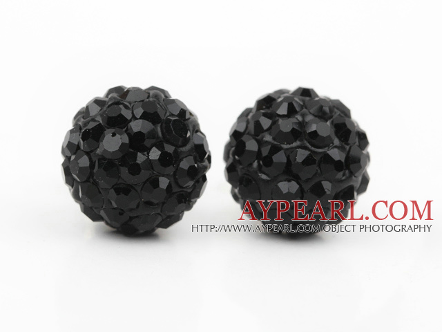 Fashion Style Black Rhinestone Ball Studs Earrings