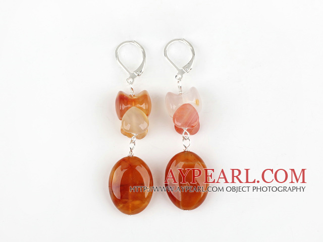 Classic Design Natural Color Agate dingle øredobber