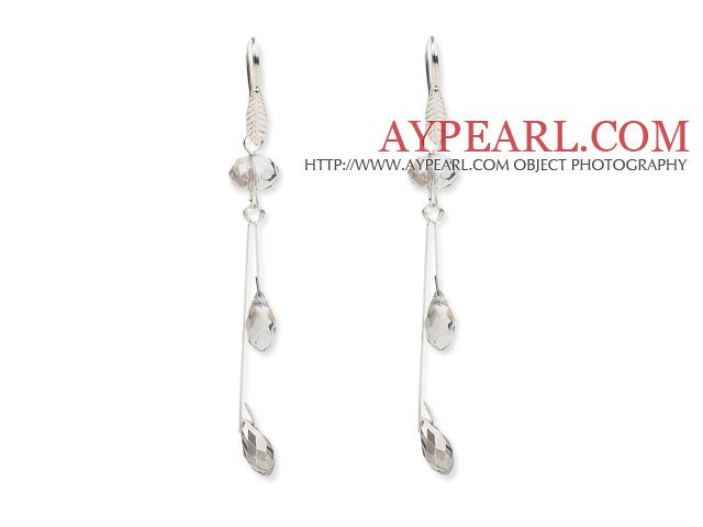 Dangle Style Manmade Gary Crystal Earrings