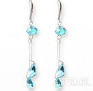 Dangle Stil Künstliche Light Blue Kristall Ohrringe