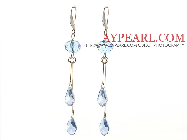 Dingla Style Konstgjort Sky Blue Crystal örhängen