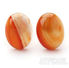 Classic Design Oval Shape Orange Color Agate Studs Earrings