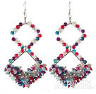 Nouveau design Rhombus Shape assorties multi boucles d'agate de couleur