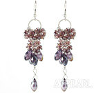 Light Purple Series Assorted Purple Crystal Dangle Long Earrings