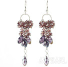 Violet Clair série assorties Violet Boucles d'oreille longues de cristal