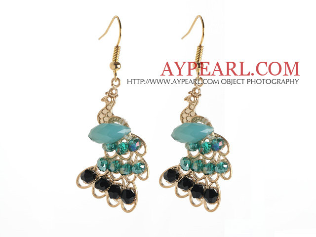 Fashion Style Imitation Gold Peacock Earrings with Crystal