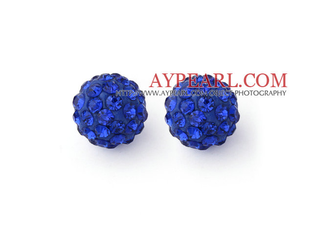 Mote stil safir farger 10 mm runde Rhinestone Ball pigger øredobber