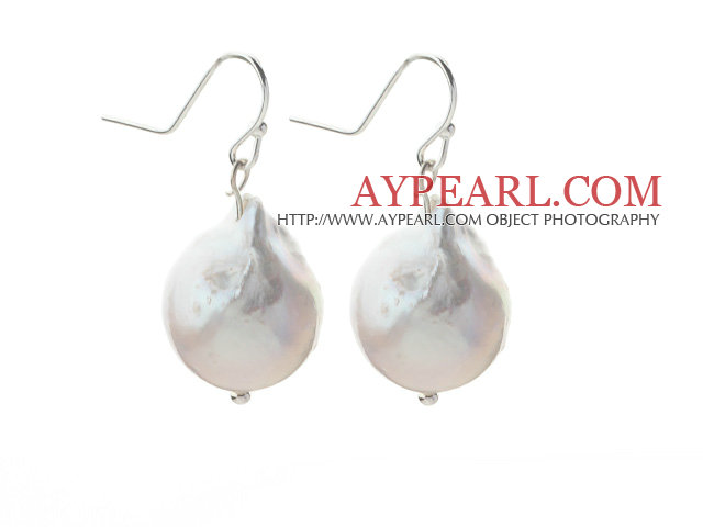 Fashion Design Pear Shape Big Nuclear White Pearl Earrings