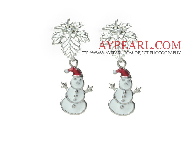 Fashion Style 2014 Christmas Design Snowman Shape Studs Earrings