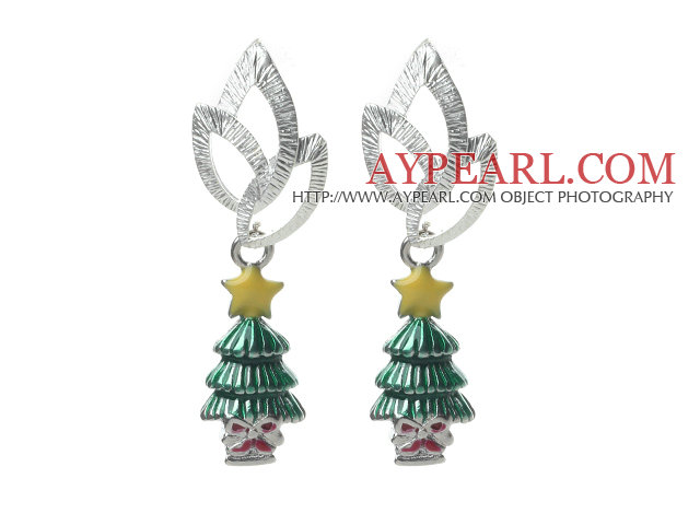 2013クリスマスデザインファッションスタイルのクリスマスツリーの形のイヤリング