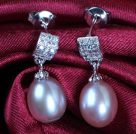 Longue chaîne simple balançant Natural Style perles d'eau douce et ronde gris perles de coquillage Boucles d'oreilles Puces