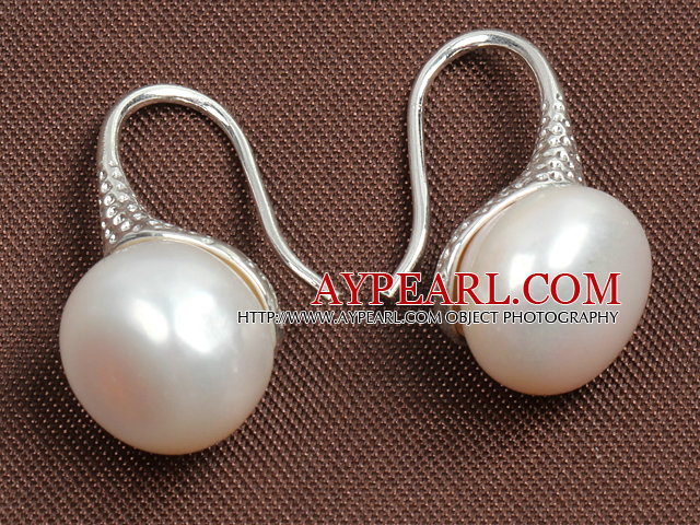 Simple Style Naturel Blanc Perle Boucles d'oreilles