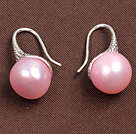 Wholesale Simple Style Natural Pink Freshwater Pearl Earrings