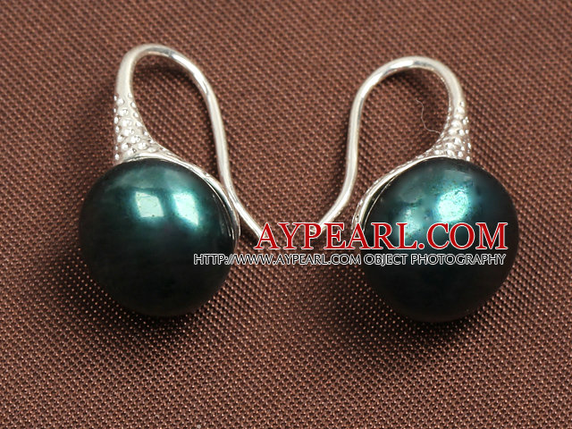 Simple Style Natural Peacock Green Freshwater Pearl Earrings