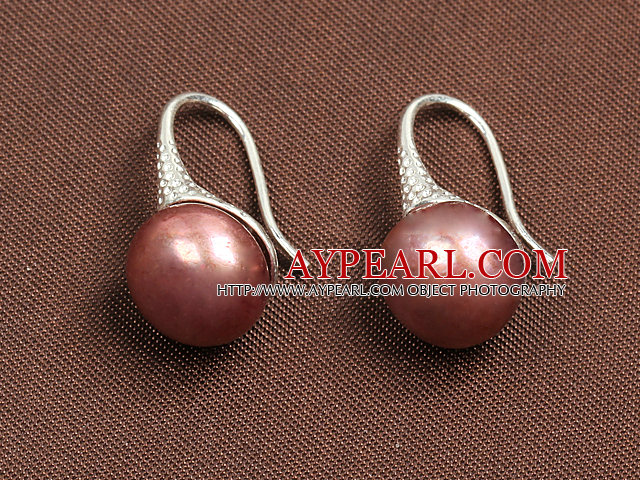 Enkel stil Natural Gold Pink Freshwater Pearl øredobber