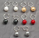5 Paar klassischer Entwurf multi Farben-Wasser-Tropfen-Form Seashell Perlen Ohrringe