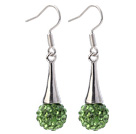 Belle style simple 10mm vert d'argile de polymère strass Boucles d'oreilles Corne charme avec Hameçon