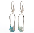 Fashion Simple Style 10mm Round Air-Slake Agate Dangle Earrings With Fish Hook