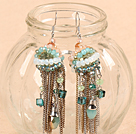 Fantastic Beautiful Long Style Jade-Like Crystal Alloyed Tassel Earrings