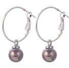 Mode 10mm Lila Bunte Seashell Perlen Ohrringe Mit großer Band Earwires