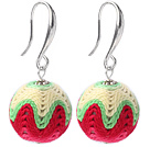 Fashion Simple Style Multi Color 16mm Wool Ball Dangle Earrings With Fish Hook