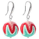 Nice Simple Style 16mm Multi Color Wool Ball Dangle Earrings With Fish Hook