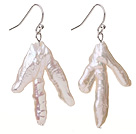 Fashion Natural White Blister Freshwater Pearl Drop Earrings With Fish Hook