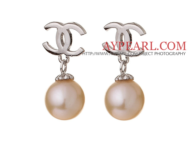 Elegant stil AAA Grade Natural Pink ferskvannsperle 925 Sterling Silver Studs øredobber