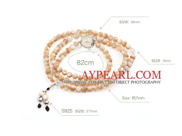 Goldene Farbe Pearl Prayer / Rosenkranz Armband mit Sterling Silber Zubehör (kann auch Kette sein)