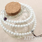 Natural White Sea Shell Pearl Prayer/ Rosary Bracelet with Sterling Silver Accessory ( can also be necklace )