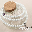 Naturligt Vita havet Shell Pearl Bön / Rosenkransen Armband med Sterling Silver Tillbehör (kan även vara halsband)