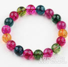 12mm ronde cristal multi Tourmaline Natural Color perlé Bracelet