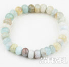 Abacus Shape Natural Multi Color Aquamarine Elastic Bangle Bracelet