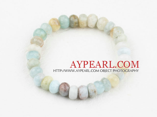 Abacus Forme Multi Color Natural Aquamarine Bracelet élastique