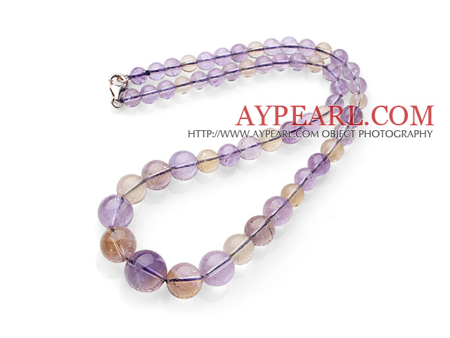 Naturliga Dubbel Färg Ametrine Beaded Collier