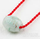 Simple Style Jade Lucky Buckle Pendant Necklace with Red Cord