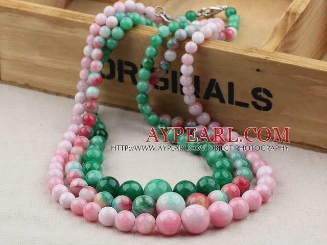 Natürliche Candy Color Beckite Turmform Perlen Halskette