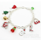 Mote Stil Forsølvet Chain Xmas / Christmas Charm Bracelet