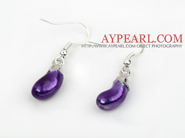 Fashion Style Aubergine Form Charm Ohrringe