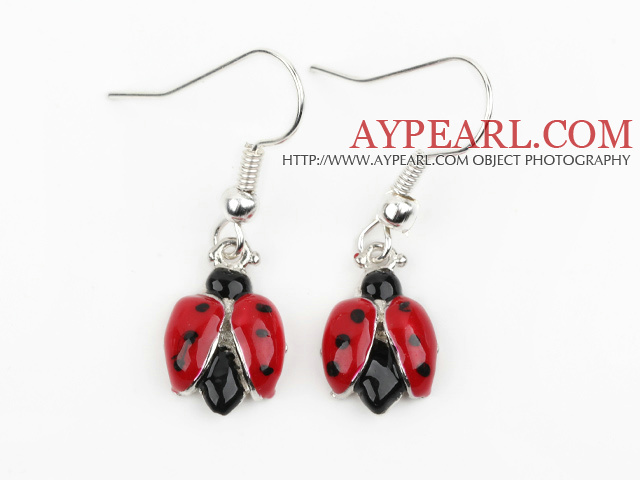 Fashion Style Coccinella septempunctata Boucles d'oreilles à breloques forme